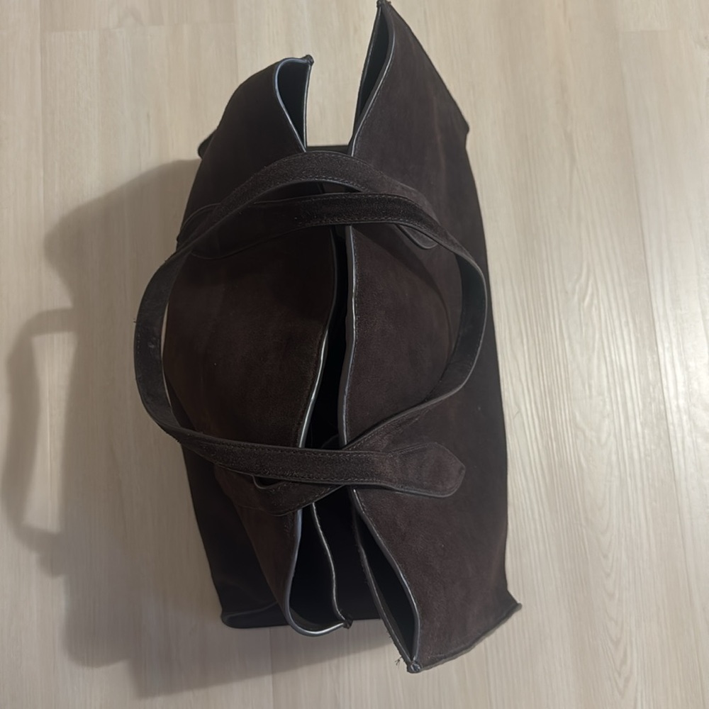 Massimo Dutti Elegant Brown Suede Tote Bag - Picture 11 of 11